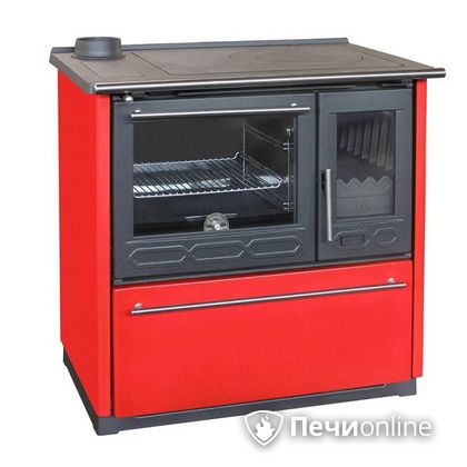 Отопительная печь Plamen 850 Glas красная труба слева в Красноярске