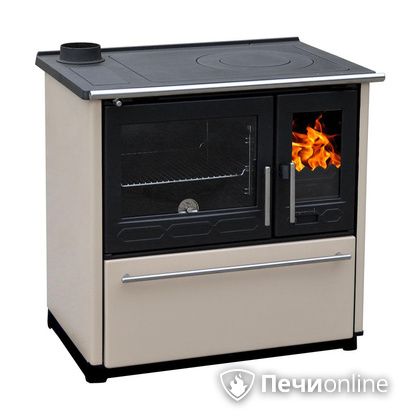Отопительно-варочная печь Plamen 850 Glas крем труба слева в Красноярске