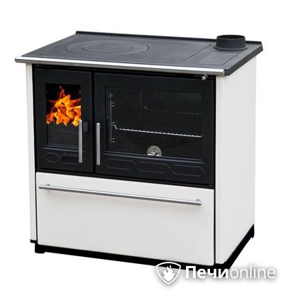 Отопительная печь Plamen 850 Glas белая труба справа в Красноярске