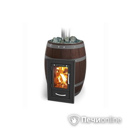 Дровяная печь-каменка TMF Вариата Inox Люмина КТК Баррель палисандр в Красноярске