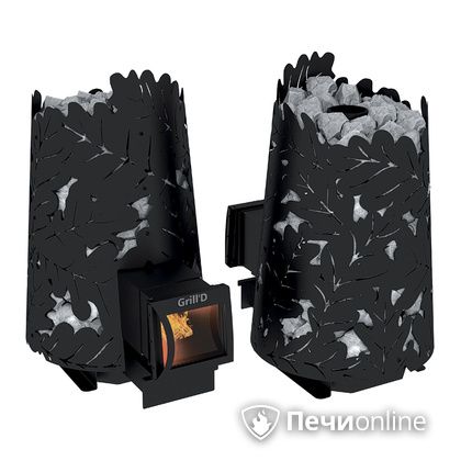 Дровяная печь-каменка GrillD Dubravo 180 long black в Красноярске