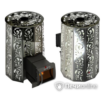 Дровяная печь-каменка GrillD Violet long Жадеит 80 в Красноярске
