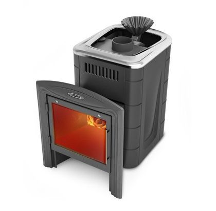 Дровяная банная печь TMF Гейзер Мини 2016 Inox Витра ЗК ТО антрацит в Красноярске