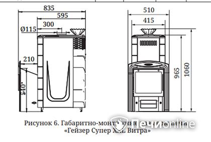 Дровяная печь-каменка TMF Гейзер Супер XXL Inox Витра ЗК антрацит в Красноярске
