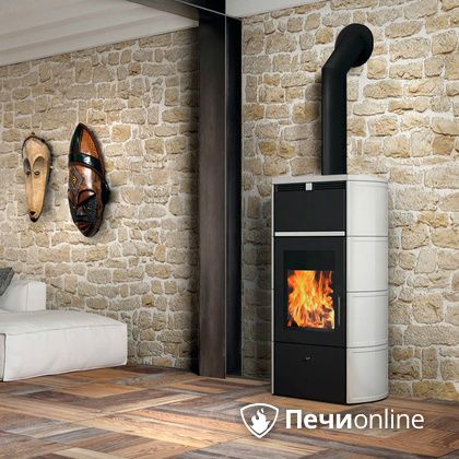 Печь-камин Edilkamin Flamma 24 kw V.A. Bianco Panna с Т/О в Красноярске