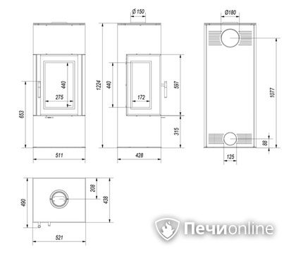 Печь-камин Kratki THOR/VIEW в Красноярске