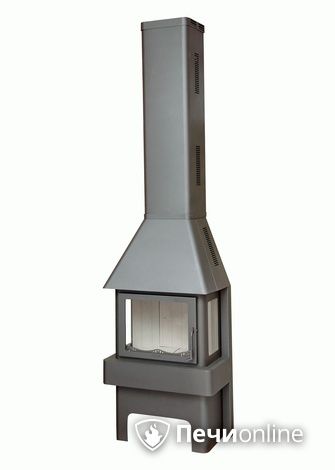 Печь-камин Бавария (Экокамин) 3 Стекла 12 кВт серая/черная в Красноярске