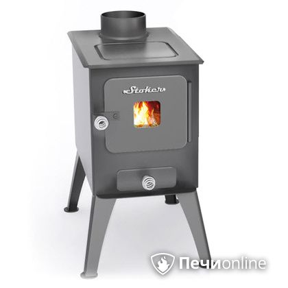 Печь-буржуйка Ермак садовая со стальной плитой со стеклом в Красноярске