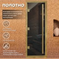 Дверь для бани Arta Премьер 60G Серая с профилем под золото, 2100х700 мм