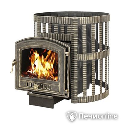Дровяная банная печь Везувий Легенда Ковка 22 (224) чугун в Красноярске