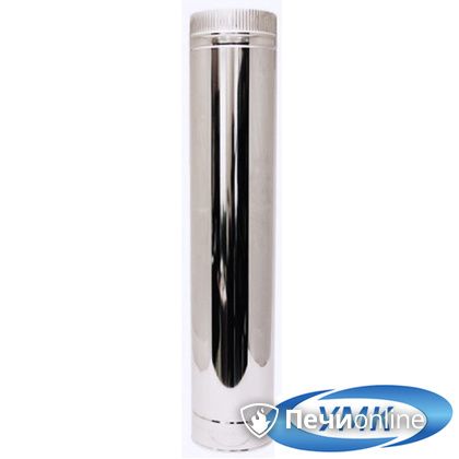 Дымоход УМК Труба D200 L=1,0 м 1.0мм. нержавейка в Красноярске