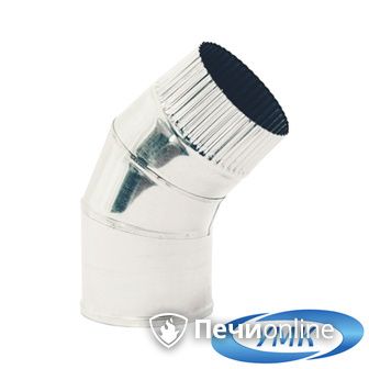 Дымоход УМК Отвод 135° D130 0.5мм нержавейка в Красноярске