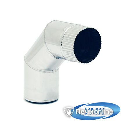 Дымоход УМК Отвод 90° D140 1.0мм нержавейка в Красноярске