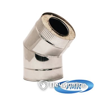 Дымоход УМК Сэндвич-отвод 135°  D150х210 Н+Оц 1.0мм 0.5мм по воде в Красноярске