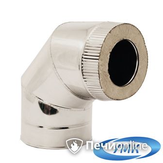 Дымоход УМК Сэндвич-отвод 90° D140х200 Н+Н 1.0мм 0.5мм по воде в Красноярске