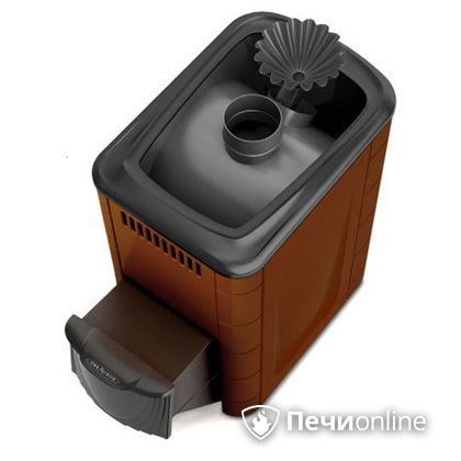 Дровяная банная печь TMF Ангара 2012 Carbon с закрытой каменкой дверь антрацит терракота в Красноярске