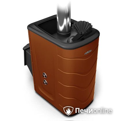 Дровяная банная печь TMF Гейзер 2014 Inox с теплообменником терракота в Красноярске