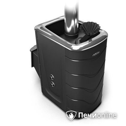 Дровяная банная печь TMF Гейзер 2014 Carbon с теплообменником дверь из нержавейки антрацит в Красноярске