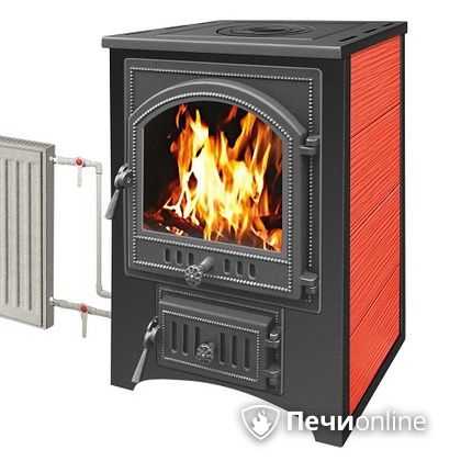 Печь-камин Везувий ПК-01(205) с теплообменником красный в Красноярске