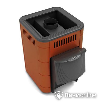 Дровяная банная печь TMF Оса Inox дверь антрацит короткий канал терракота в Красноярске