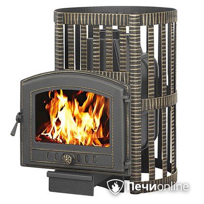 Дровяная банная печь Везувий Легенда Ковка 28 (224) чугун в Красноярске