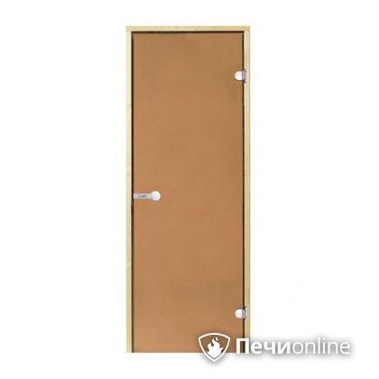 Дверь для бани Harvia Стеклянная дверь для сауны 7/19 коробка сосна бронза  D71901М в Красноярске