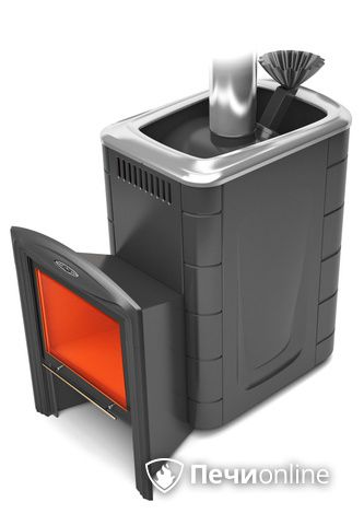 Дровяная банная печь TMF Гейзер Супер Inox Витра ЗК антрацит в Красноярске